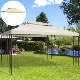 13x10 ft 2 Tier Gazebo Replacement Canopy Top (Top cover only) - white