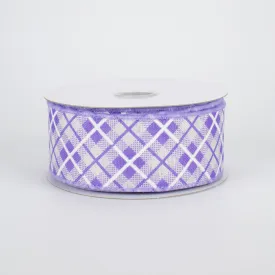 1.5" Argyle Plaid Ribbon: Lavender (10 Yards)