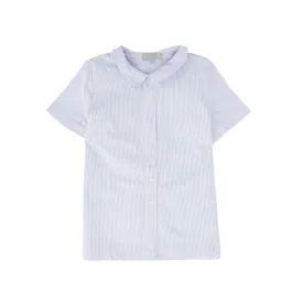 BACE COLLECTION LIGHT BLUE THIN STRIPED BLOUSE [FINAL SALE]