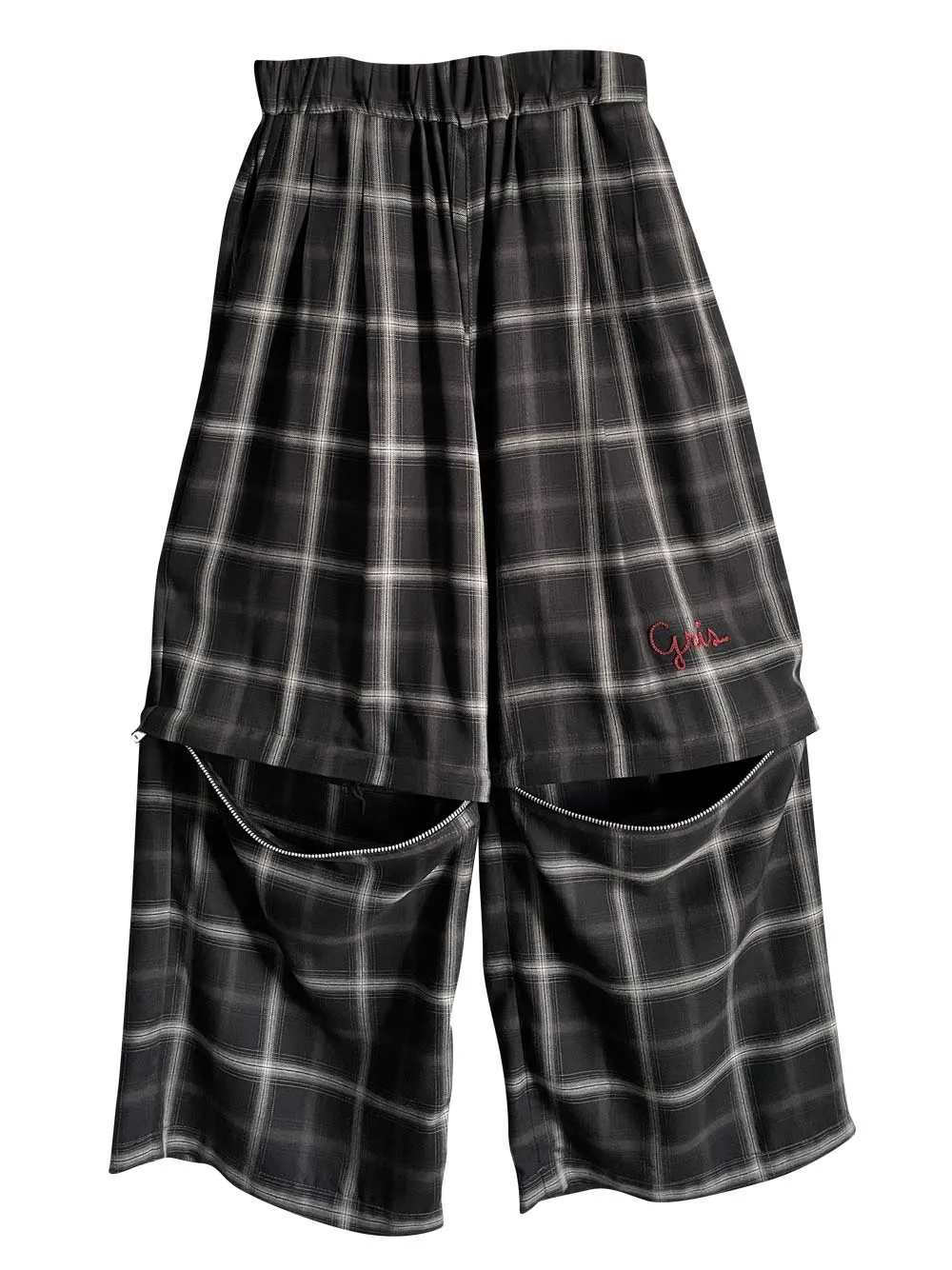 Black Plaid Separate Pants