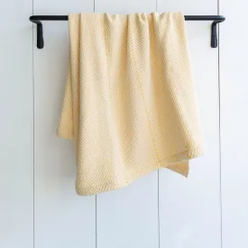 Butter Yellow Handwoven Cotton Baby Blanket