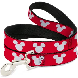 Dog Leash - Mickey Mouse Ears Icon Red/White by Buckle-Down