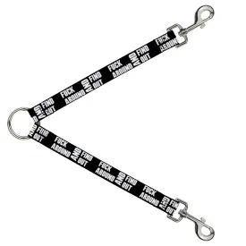 Dog Leash Splitter - FAFO FUCK AROUND AND FIND OUT Bold Black White by Buckle-Down