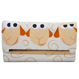 Envelope Fold Over Wallet PU - Toy Story Sheep Trio Billy Goat and Gruff Pose White Tan by Buckle-Down