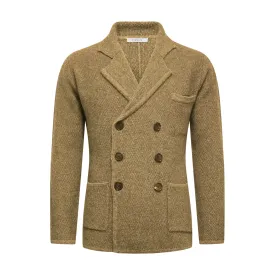 Knitted Double Breasted Jacket Trida Camel