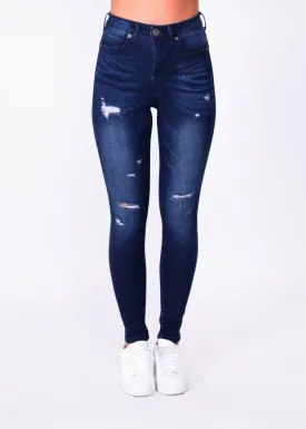 Kylie Ripped Skinny Jeans - Ink Wash