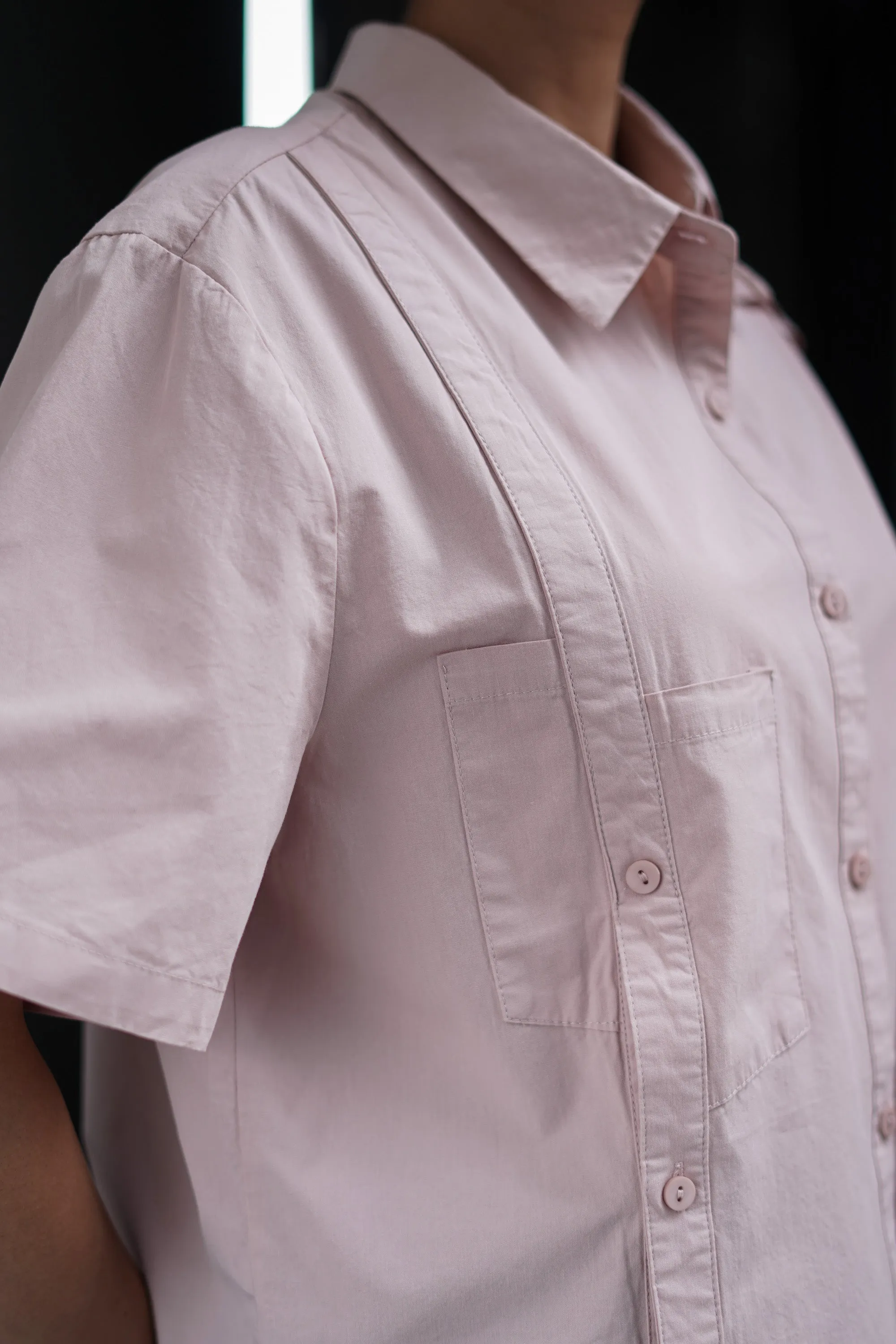 Peach Extended Flap Cotton Shirt