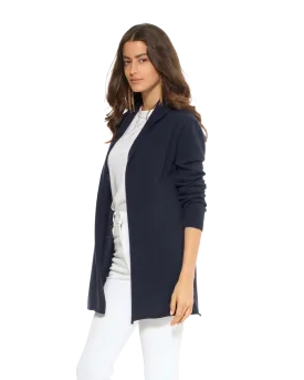 Pure Cashmere Open Front Cardigan Night Blue