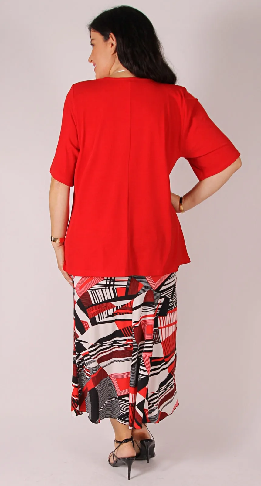 Rikki Round Neck Top Red