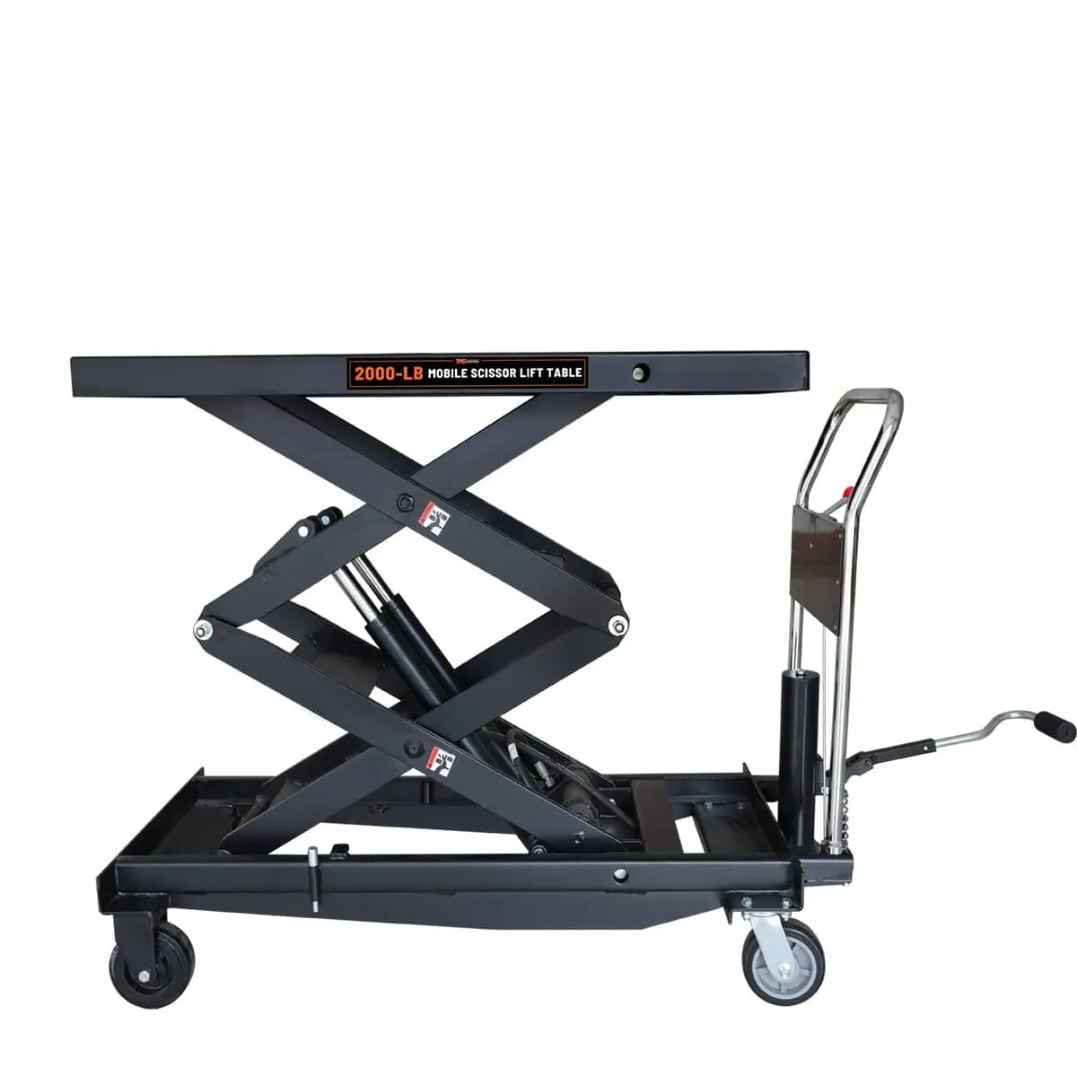 TMG Industrial 2200-lb Mobile Scissor Lift Table, 67” Lifting Height, Foot Pedal Operation, TMG-ALS10