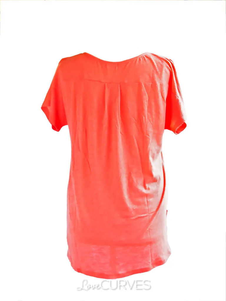 V-neck Shirt with Back Pleat - SAN