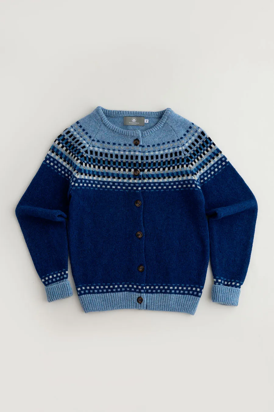 Womens Building Blocks Fair isle Cardigan - Blue