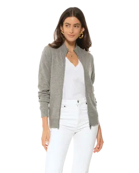 Women's Cashmere Zip Cardigan Medium Grey