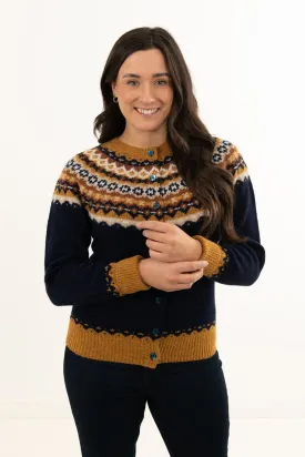 Womens Crathie Fair isle Cardigan - Navy